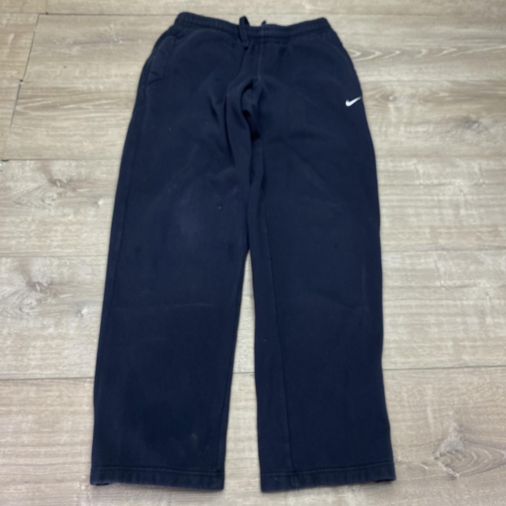 Nike Sweatpants Mens Medium Blue Fleece Pants Elastic Waist Pockets Casual
